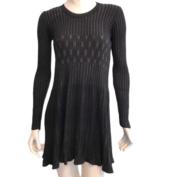 Knit Sweater Dress by Max Studio Gray Size Large Long Sleeve - Picture 1 of 6